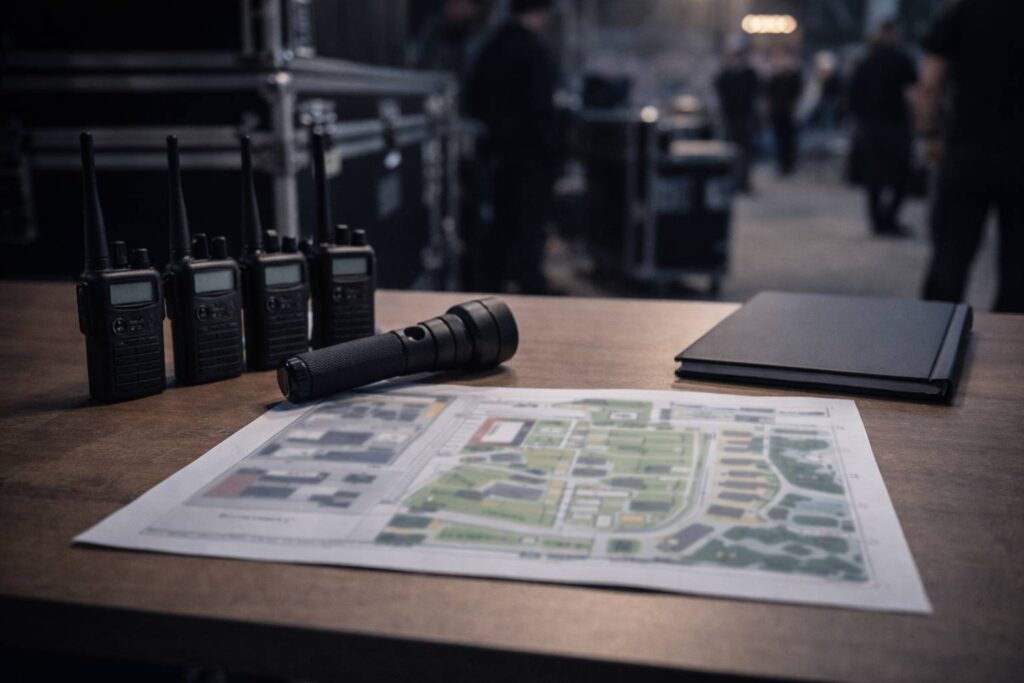 Beveiligingsapparatuur op de bedieningstafel