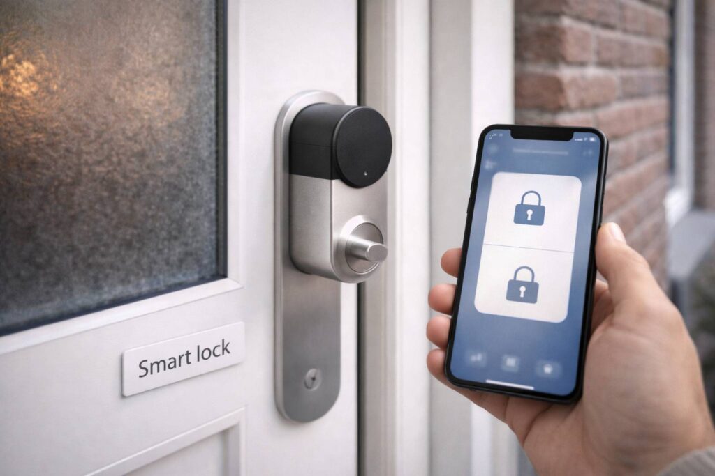 Modern slim slot op een Nederlandse deur